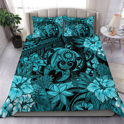 Hawaii Bedding Set Tribal Polynesia Sea Turtle Design Pacific Dream