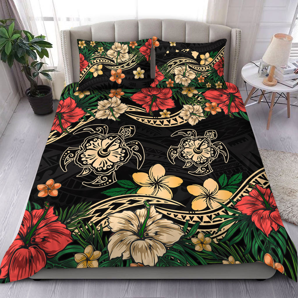 Hawaii Bedding Set Hawaiian Map Turtle Drawing Tattoo
