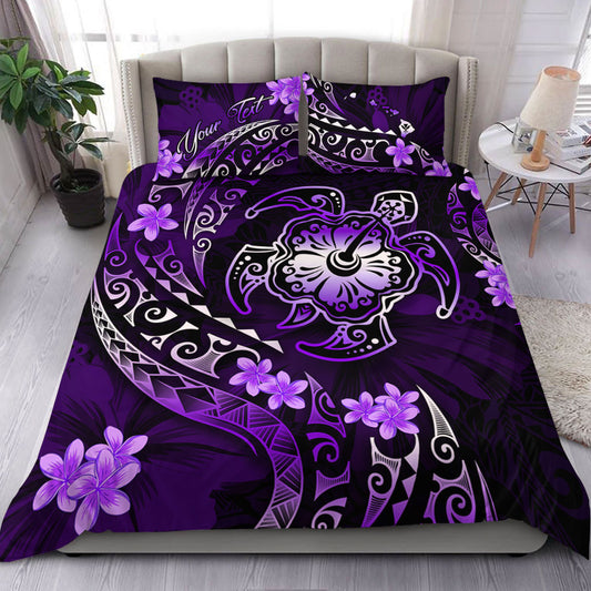 Hawaii Bedding Set Custom Kanaka Maoli Map With Turtle Tribal Polynesia Tattoo Luxury Design