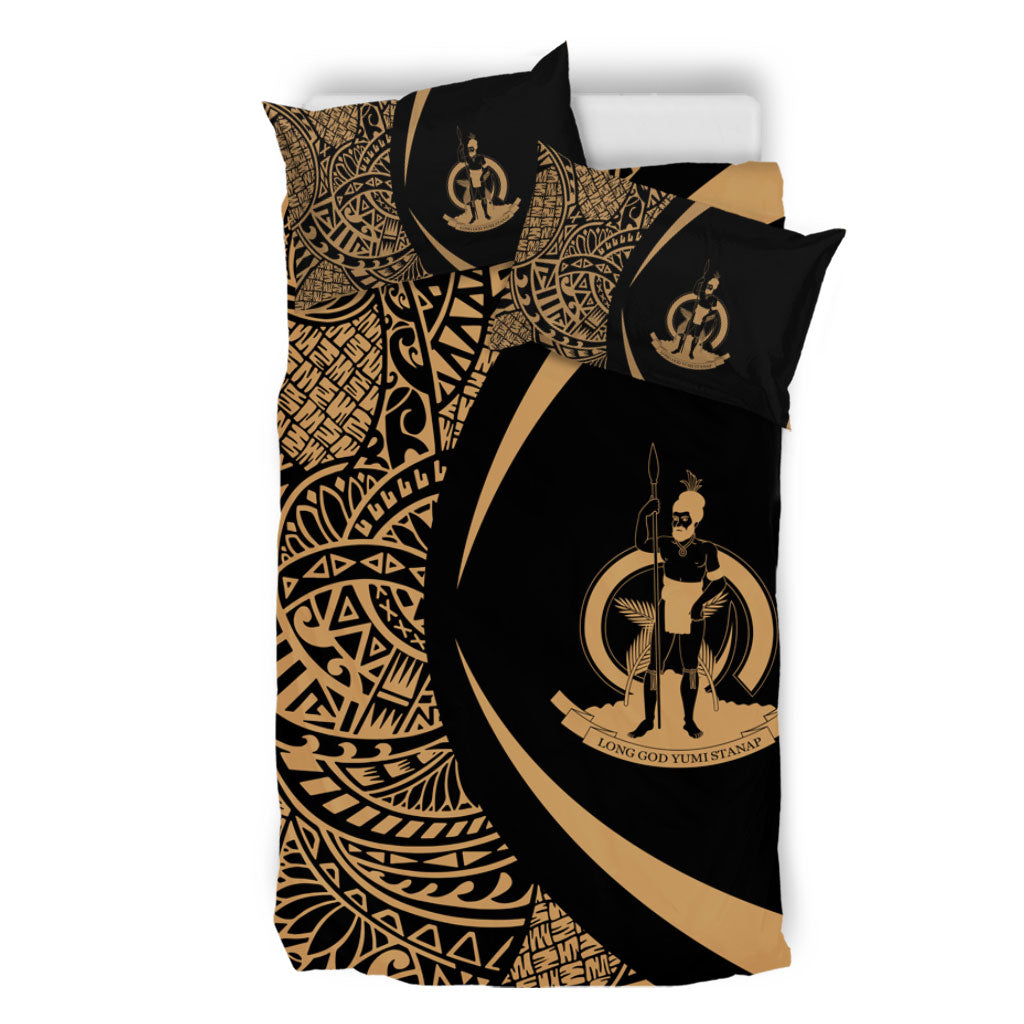 Vanuatu Bedding Set Lauhala Gold Circle Style