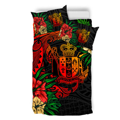 New Zealand Bedding Set Polynesian Coat Of Arms Tropical