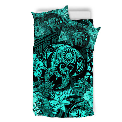 Hawaii Bedding Set Tribal Polynesia Sea Turtle Design Pacific Dream