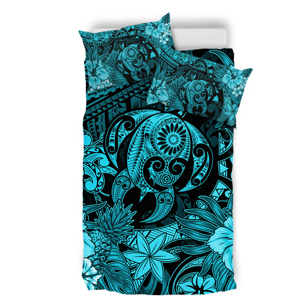 Hawaii Bedding Set Tribal Polynesia Sea Turtle Design Pacific Dream