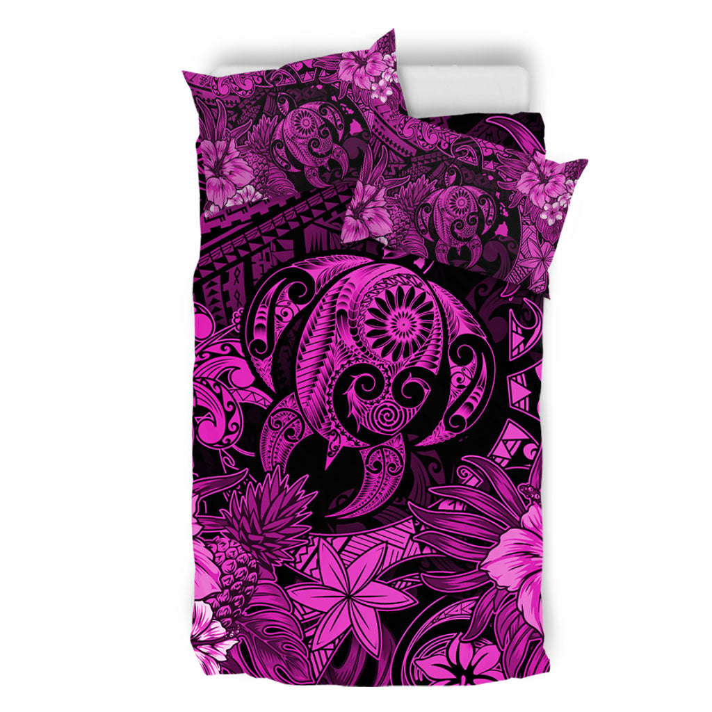 Hawaii Bedding Set Tribal Polynesia Sea Turtle Design Pacific Dream