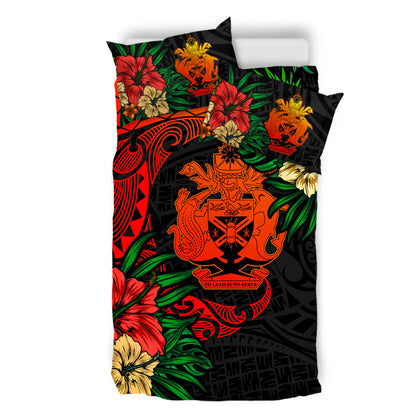 Solomon Islands Bedding Set Polynesian Coat Of Arms Tropical