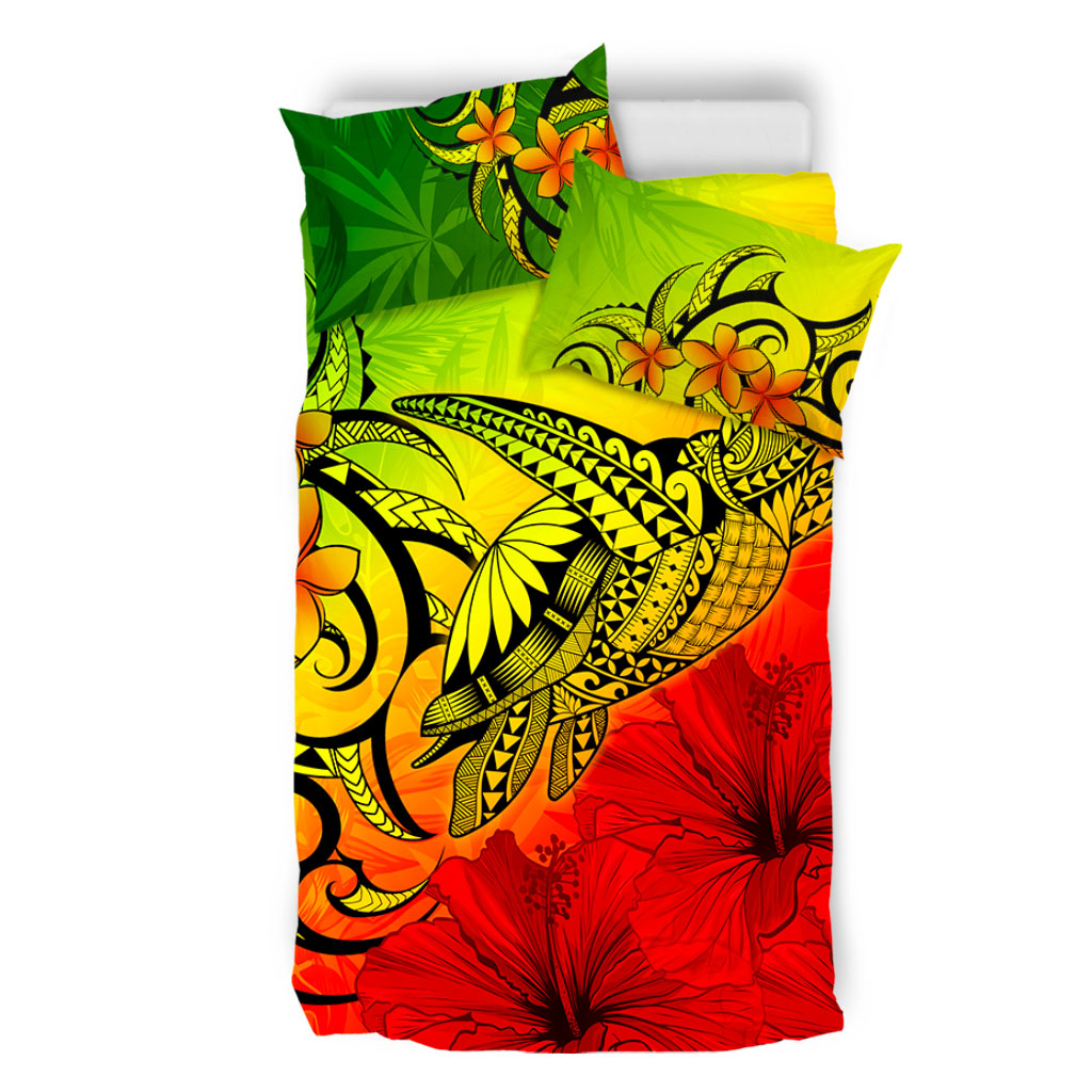 Hawaii Bedding Set Tribal Polynesia Tropical Hibiscus Flower