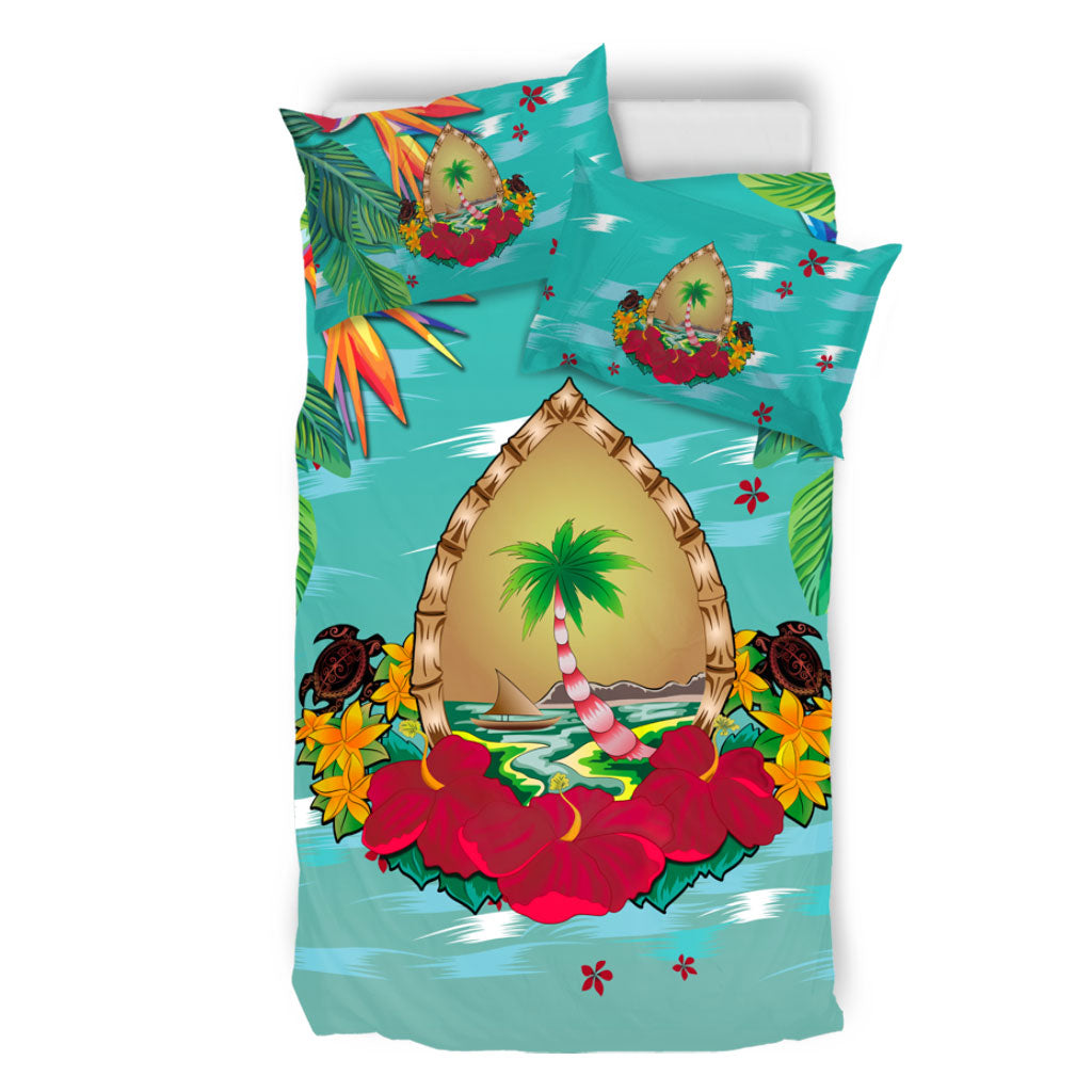 Guam Bedding Set Latte Stones Hibiscus