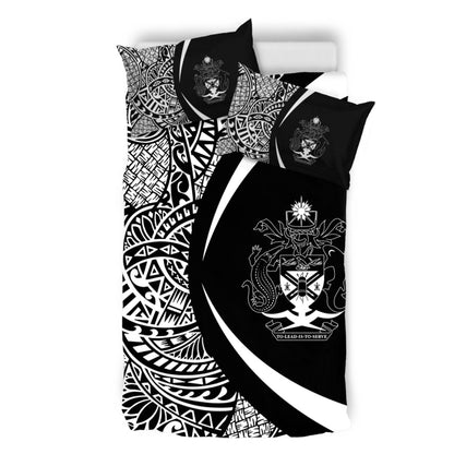 Solomon Islands Bedding Set Lauhala White Circle Style