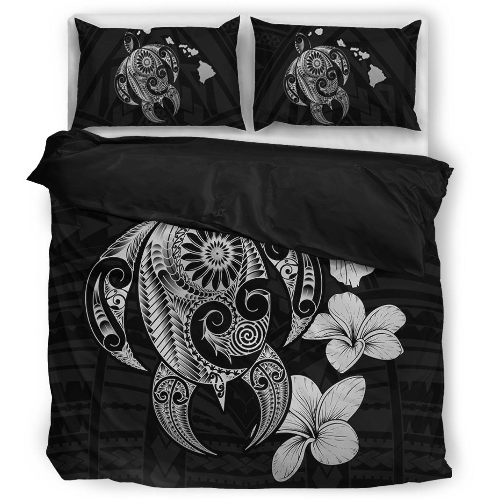 Hawaii Bedding Set Hibiscus Plumeria Mix Polynesian Turtle