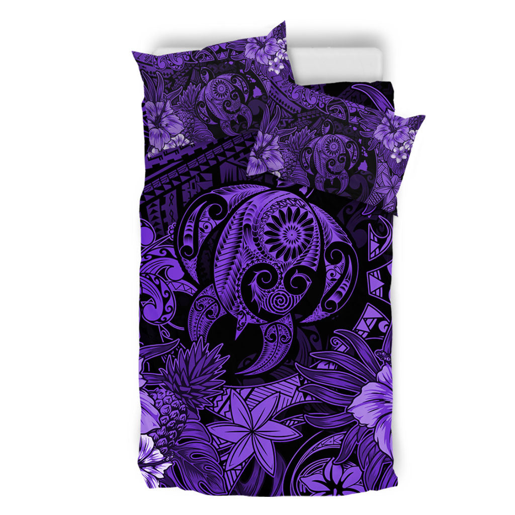 Hawaii Bedding Set Tribal Polynesia Sea Turtle Design Pacific Dream