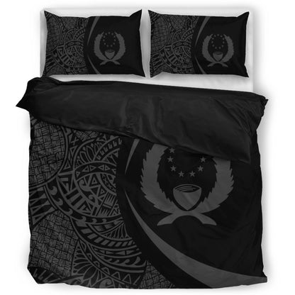 Pohnpei State Bedding Set Lauhala Gray Circle Style