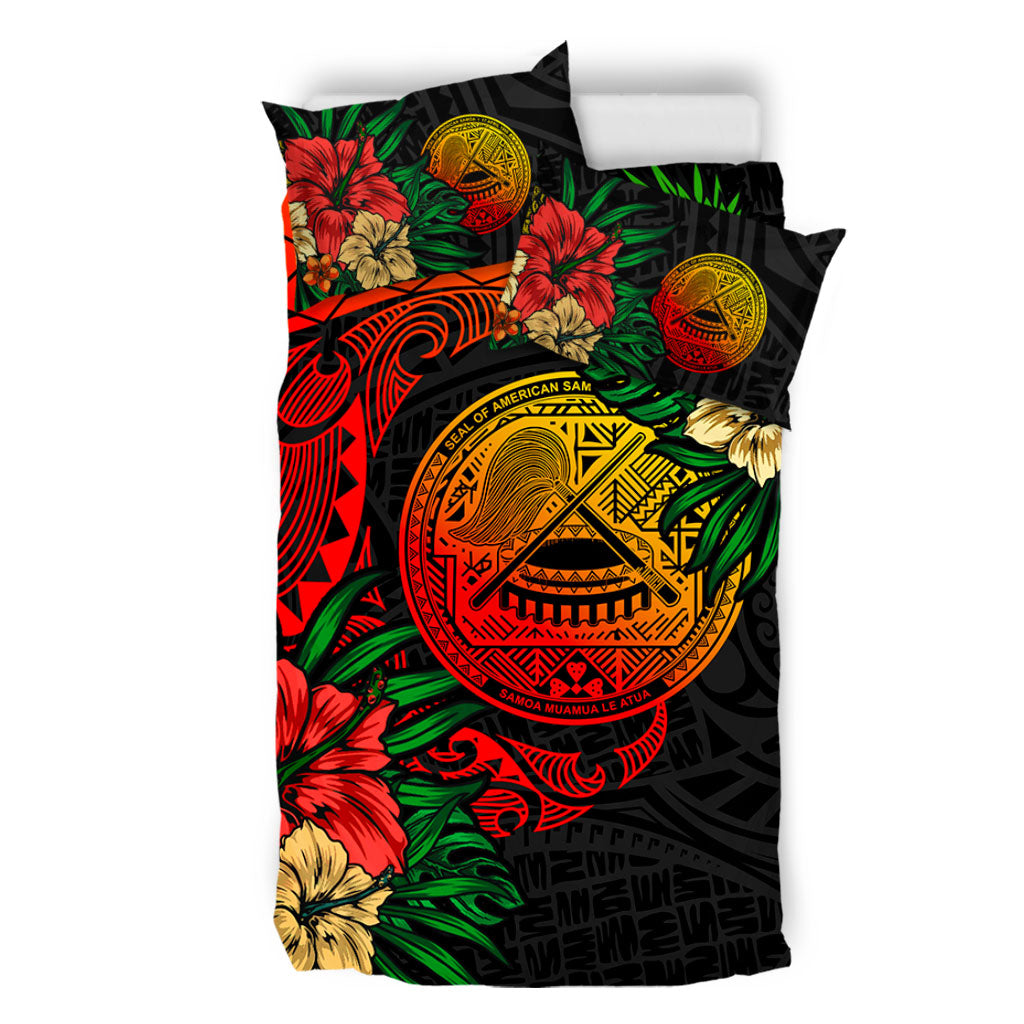 American Samoa Bedding Set Polynesian Coat Of Arms Tropical