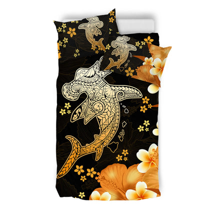 Hawaii Bedding Set Tribal Polynesia Shark Tattoo