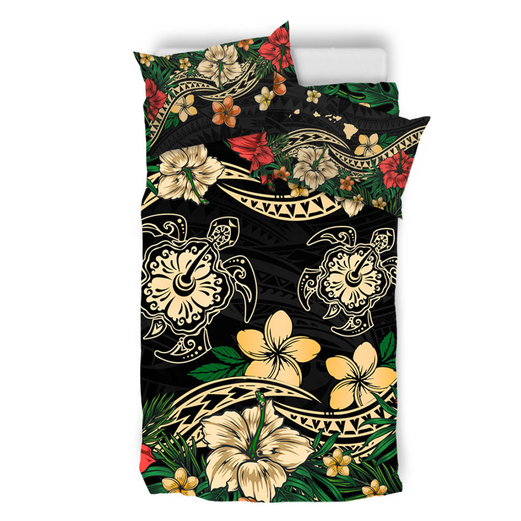 Hawaii Bedding Set Hawaiian Map Turtle Drawing Tattoo