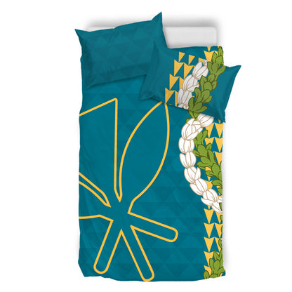 Hawaii Bedding Set Kanaka Maoli Puakenikeni Maile Flower Lei