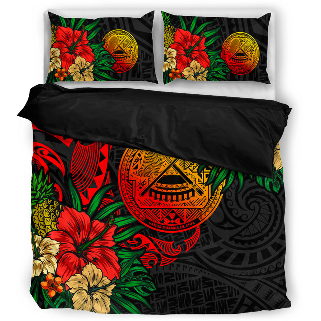American Samoa Bedding Set Polynesian Coat Of Arms Tropical