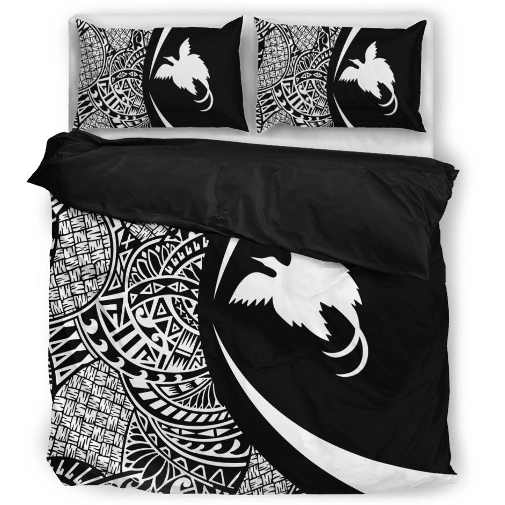 Papua New Guinea Bedding Set Lauhala White Circle Style