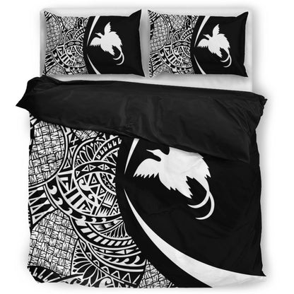 Papua New Guinea Bedding Set Lauhala White Circle Style