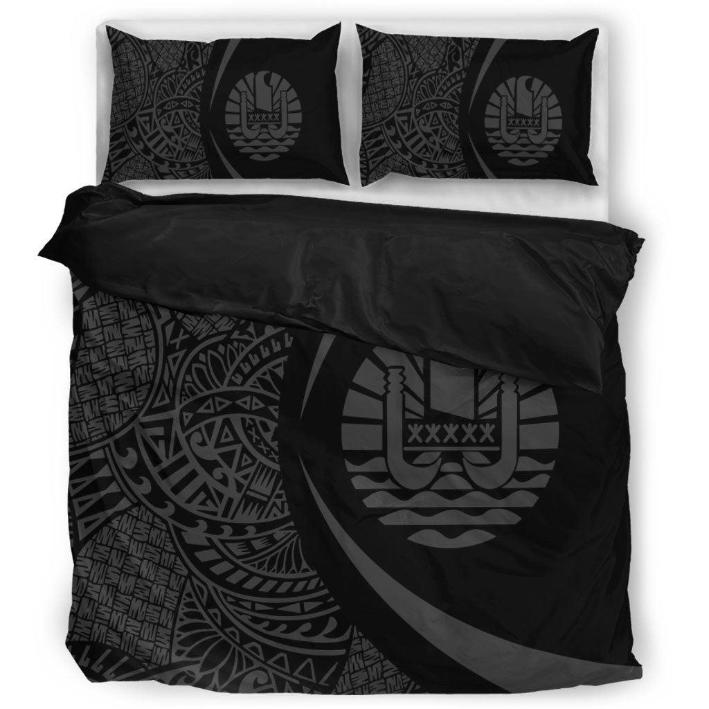 French Polynesia Bedding Set Lauhala Gray Circle Style