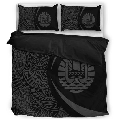 French Polynesia Bedding Set Lauhala Gray Circle Style
