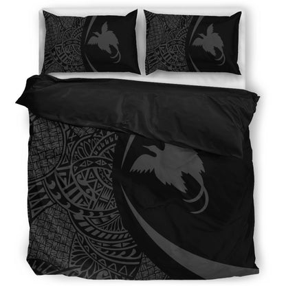 Papua New Guinea Bedding Set Lauhala Gray Circle Style