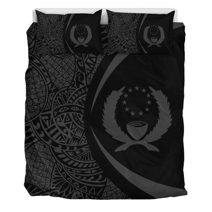 Pohnpei State Bedding Set Lauhala Gray Circle Style