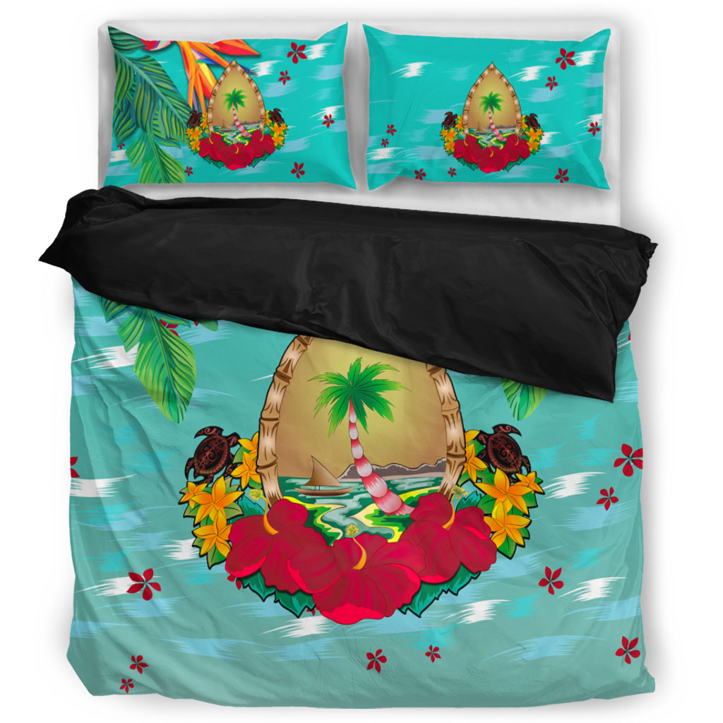 Guam Bedding Set Latte Stones Hibiscus