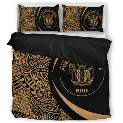 Niue Bedding Set Lauhala Gold Circle Style