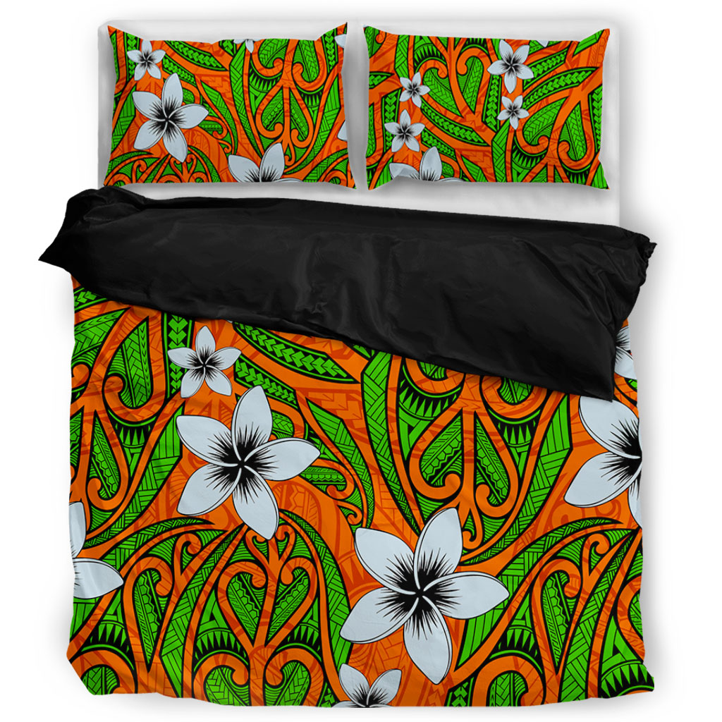 New Zealand Bedding Set Maori Pattern Plumeria