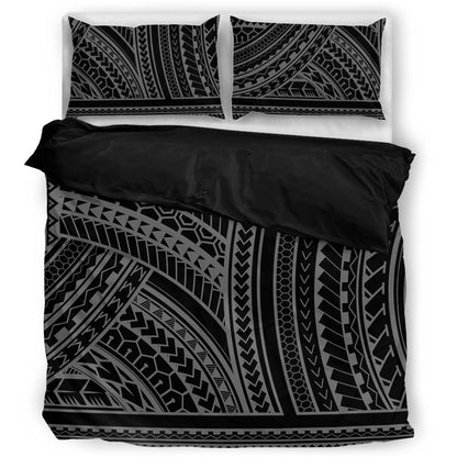 Hawaii Bedding Set Polynesia Pattern Gray