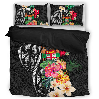 Fiji Bedding Set Coat Of Arms Polynesian With Hibiscus