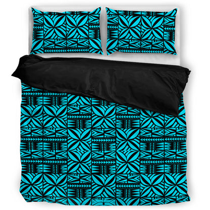 Samoa Bedding Set Design Stretch Print Fabric Turquoise