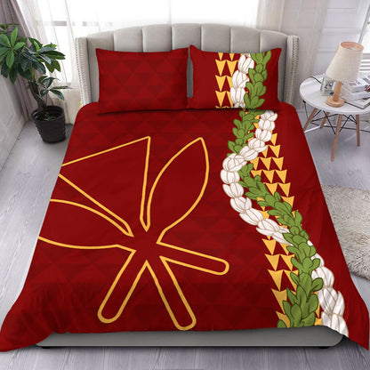 Hawaii Bedding Set Kanaka Maoli Puakenikeni Maile Flower Lei