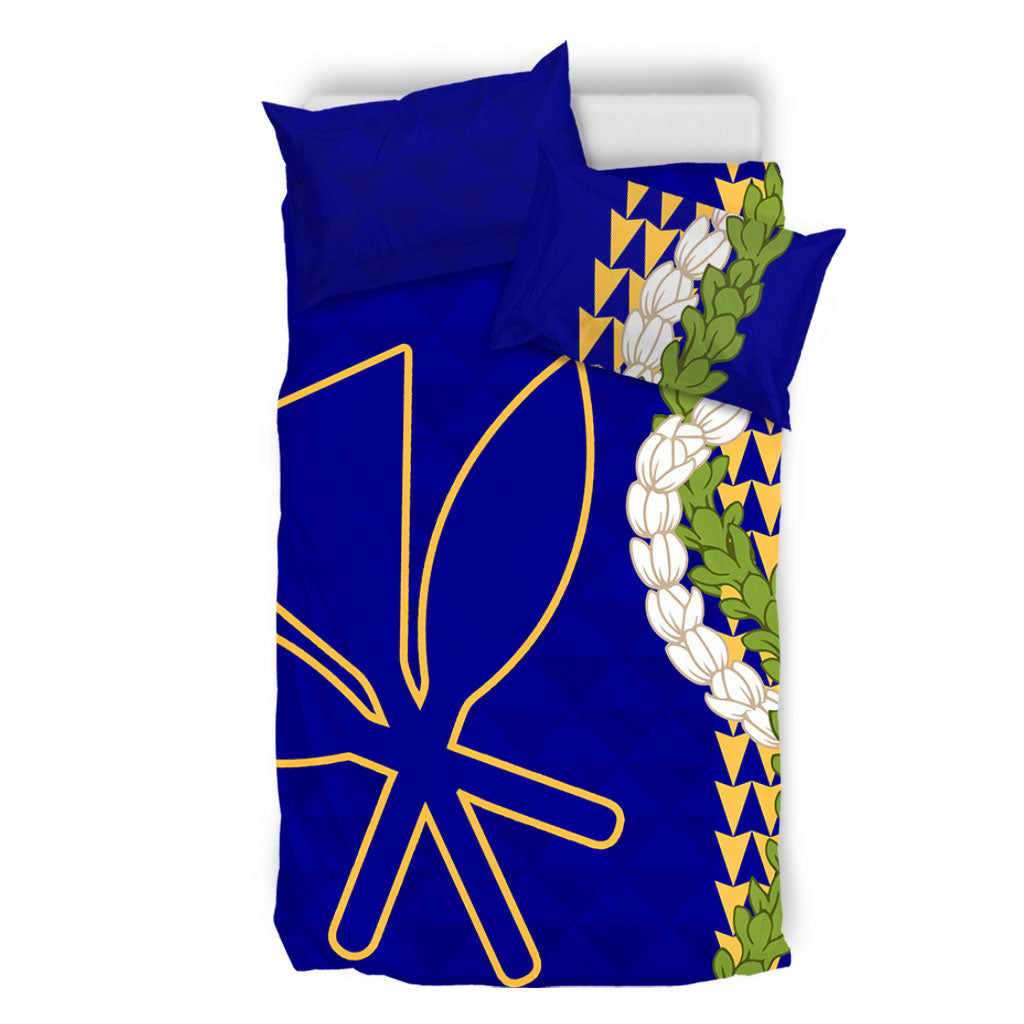 Hawaii Bedding Set Kanaka Maoli Puakenikeni Maile Flower Lei