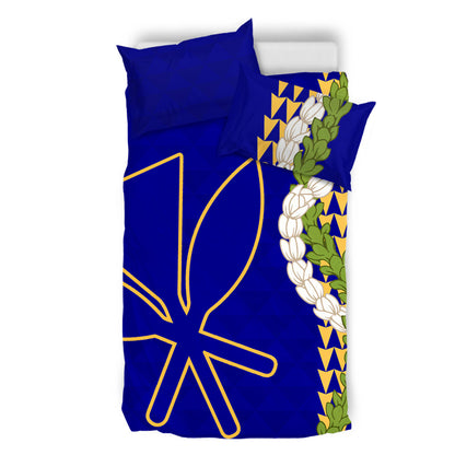 Hawaii Bedding Set Kanaka Maoli Puakenikeni Maile Flower Lei