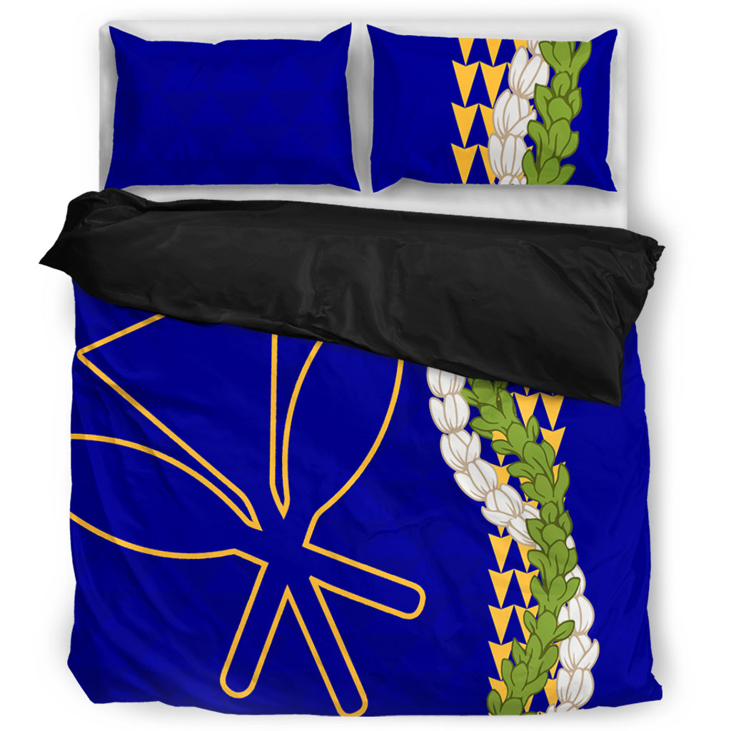 Hawaii Bedding Set Kanaka Maoli Puakenikeni Maile Flower Lei