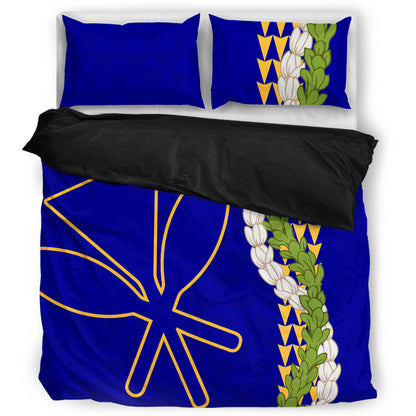 Hawaii Bedding Set Kanaka Maoli Puakenikeni Maile Flower Lei
