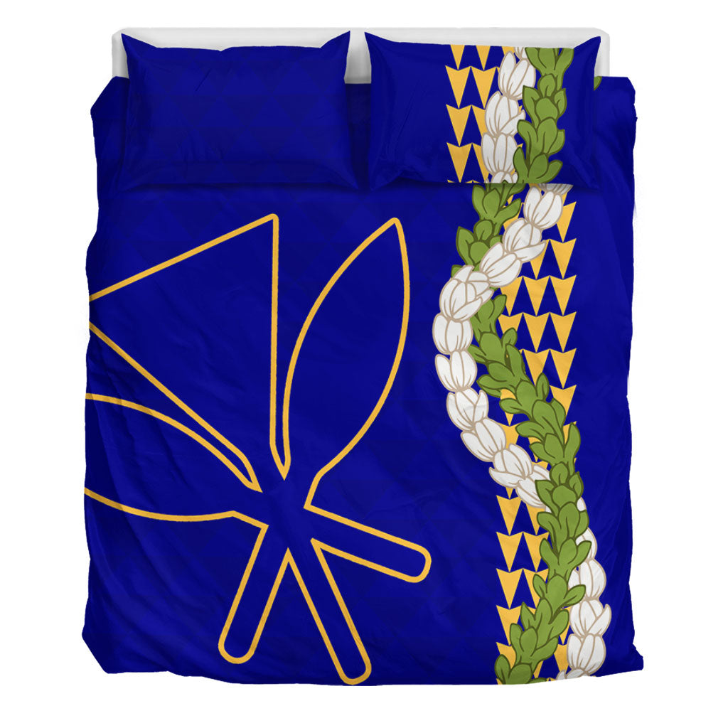 Hawaii Bedding Set Kanaka Maoli Puakenikeni Maile Flower Lei