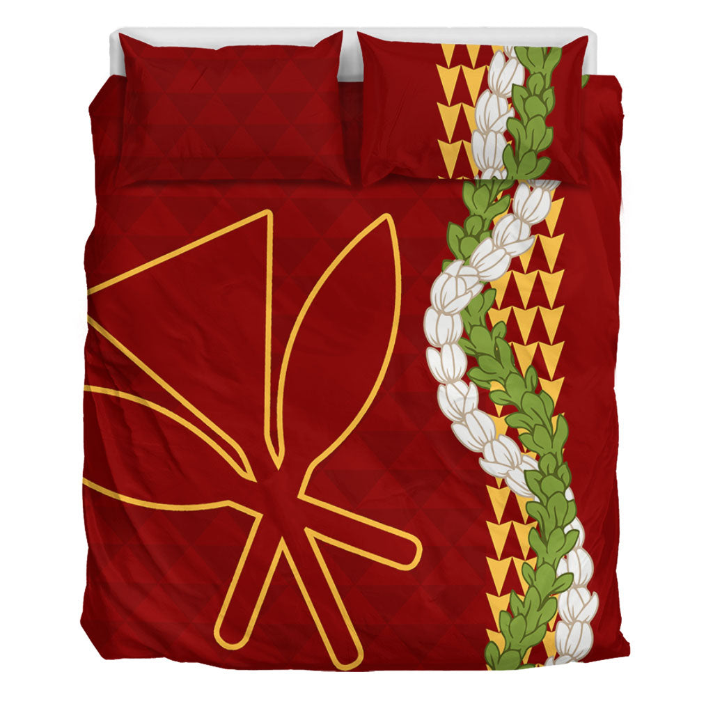Hawaii Bedding Set Kanaka Maoli Puakenikeni Maile Flower Lei