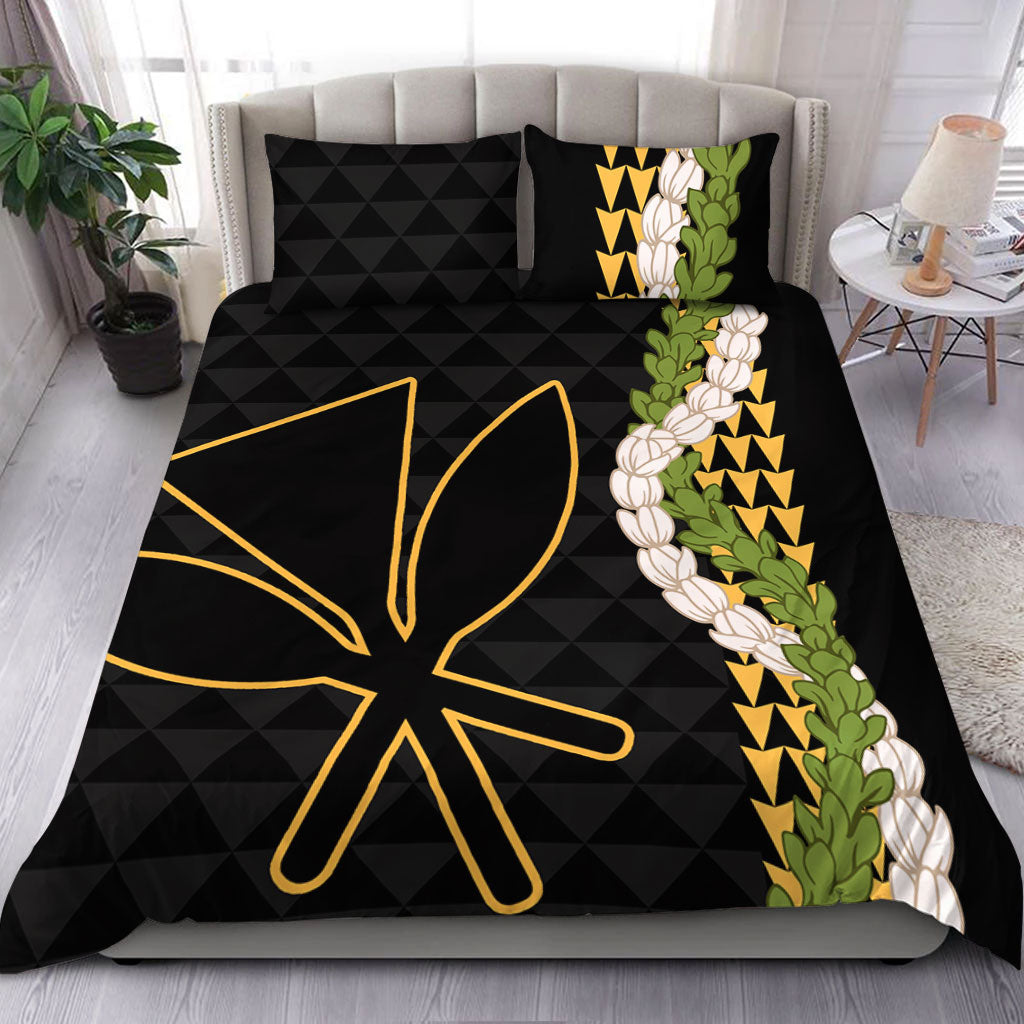 Hawaii Bedding Set Kanaka Maoli Puakenikeni Maile Flower Lei