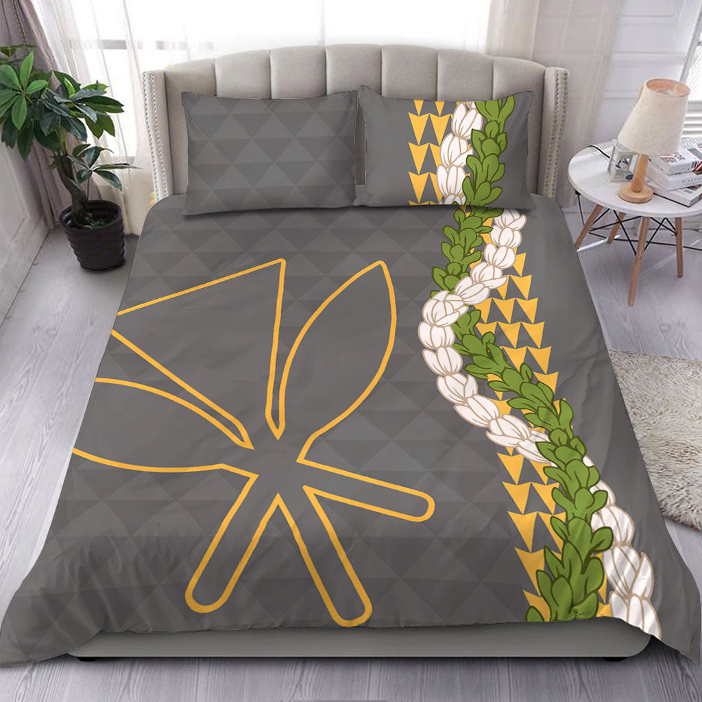 Hawaii Bedding Set Kanaka Maoli Puakenikeni Maile Flower Lei