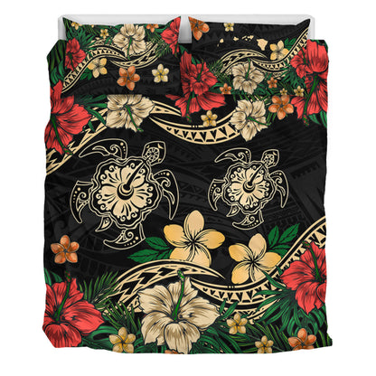 Hawaii Bedding Set Hawaiian Map Turtle Drawing Tattoo