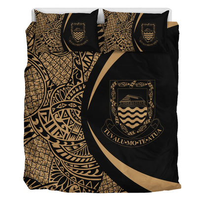 Tuvalu Bedding Set Lauhala Gold Circle Style