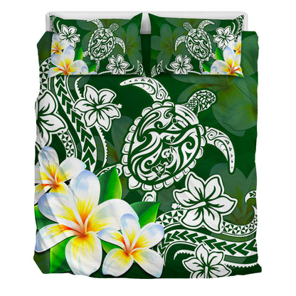 Hawaii Bedding Set Polynesian Turtle Tattoo Plumeria Original Style