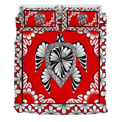 Tonga Bedding Set Tapa Turtle Design