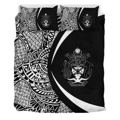 Solomon Islands Bedding Set Lauhala White Circle Style