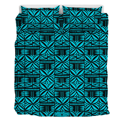 Samoa Bedding Set Design Stretch Print Fabric Turquoise
