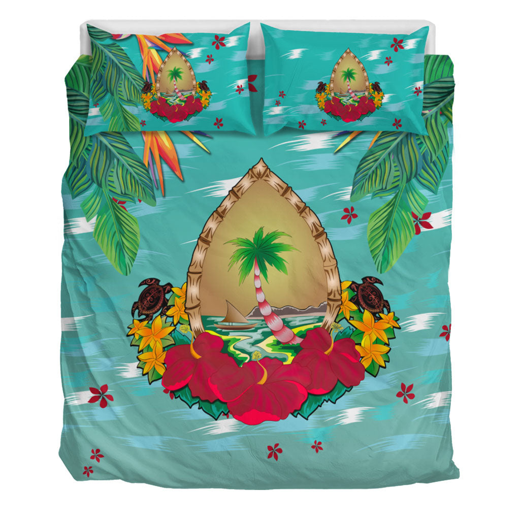 Guam Bedding Set Latte Stones Hibiscus