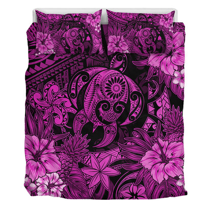 Hawaii Bedding Set Tribal Polynesia Sea Turtle Design Pacific Dream