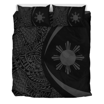 Philippines Filipinos Bedding Set Lauhala Gray Circle Style